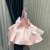 Vestido de Princesa Satinado para Niña con Tira de Flor Tridimensional Vestido de Desempeño para Primer Cumpleaños de Bebé Venta al por Mayor