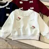 Sudadera con Capucha de Forro Polar Enteriza de Terciopelo Plus para Bebé Niña Otoño/Invierno 2026 Nuevo Estilo Sudadera con Capucha Superior de Encaje con Muñeco 3D para Niña