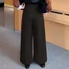 Elegantes Pantalones de Lana Mezclada de Nueve Décimas de Pierna Ancha para Mujer 2026 Otoño/Invierno Nuevos Pantalones Rectos Adelgazantes de Cintura Alta Pantalones Casuales Simples para el Trabajo