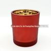 Copo de Vidro Vazio para Vela Aromaterapia Hongyu 10oz de Alta Qualidade Fosco Vermelho com Interior Dourado Galvanizado, com Tampa e Logotipo Personalizável