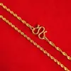 Cadena de Hueso de Dragón Imitación Oro Electrochapado en Cobre de Alta Calidad Versátil Collar Rey para Hombres, Collar Personalizado de Oro Arena de Lujo Ligero para Joyería de Venta en Puesto
