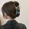 Presilha de Cabelo de Pérola Estilo Oceano de Alta Qualidade para Mulheres, Grampo de Metal Grande, Presilha Tubarão para a Parte de Trás da Cabeça, Acessório de Cabelo, Novo 2025