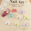 Macaron Resina Hielo Lazo Joyería para Uñas Arte de Uñas DIY Aretes Hechos a Mano Coloridos Lazo Accesorios para Arte de Uñas Mixtos