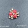 Accesorios de decoración para fiestas, ramillete de flores de muñeca, abanico alegre, flores de plástico de colores con tres perlas en la parte inferior