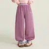 Ropa para niños Princesa Yuan Yuan, pantalones de forro polar para niñas, nuevo estilo invierno 2026, pantalones escolares para niños engrosados y cálidos hasta el tobillo