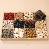 Material de cascabel de cáscara de fruta natural para accesorios de cuentas de llavero DIY hechos a mano, accesorios de pulsera, material de colgante de carillón de viento creativo