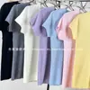 Ropa Zhengqite/25 Primavera Elegante Versátil Casual Seda Lana Cuello Redondo Manga Corta Camiseta Base de Punto