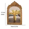 Marco de fotos de resina dorada estilo europeo de alta venta transfronteriza, manualidades decorativas para el hogar redondas y cuadradas, adornos de escritorio