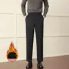 Outono Inverno 2026 Calças Grossas Masculinas Estilo Coreano Tendência Retas Largas Versáteis Casuais Calças de Terno de Lã Engrossadas