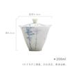 Conjunto de Duas Peças com Tampa em Porcelana Branca de Argila de Jade Pintado à Mão com Bambu Azul e Branco, Elegante Conjunto de Chá Estilo Erudito, Cor Sob Esmalte, Caneca de Chá Não Quente