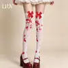 Medias Altas Manchadas de Sangre Halloween Temu Calcetines de Terciopelo Altos JK Calcetines Altos para Mujer Accesorios de Disfraz de Hueso Calabaza
