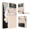 Aplicable a funda protectora de cuero para Samsung Zflip4 funda protectora Zflip3 moda personalizada protección flip