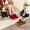 Zapatos de Algodón Cálidos de Felpa Gruesa de Invierno Suela Gruesa Antideslizante Cinta Mágica Cubierta del Talón Botas de Algodón Zapatillas de Algodón con Felpa Adicional para el Hogar para Personas Mayores