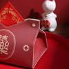 Bolsa de lenços para casamento caractere Xi caixa de lenços vermelha especial para casamento capa de lenços para sala de estar caixa de lenços suprimentos de casamento