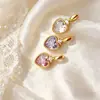 Colgante de corazón de cobre de oro de 18 quilates con circonita para collar pulsera hecha a mano DIY etiqueta versátil material para abalorios accesorios fabricante