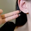 Não Precisa Tirar ao Dormir Argola de Prata S925 Simples e Exquisita com Zircônia para Mulheres, Brincos Versáteis Elegantes de Nicho de Luxo Leve