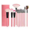 12 Pincéis de Maquiagem com Pincel de Balde Conjunto Completo Pincéis para Iniciantes Especificações Grandes Qualidade Confiável Força Pontual Atacado