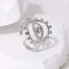 Anillo Abierto de Acero Inoxidable de Venta Caliente Europea y Americana Ojo de Diablo Punto Diamante Chapado en Oro Real de 18 Quilates Titanio No Descolorante Joyería de Mano para Mujeres