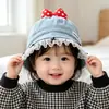 Sombrero de bebé, sombrero de pescador de mezclilla, sombrero tipo cubo elegante con lazo estilo coreano para niñas, sombrero de protección solar de ala ancha para exteriores