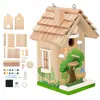 Jaula de Madera Colgante para Loro Pájaro del Fabricante, Colgante Decoración de Jardín, Casa de Pájaro DIY, Comedero para Pájaros Pintado a Mano