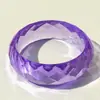 Pulseira Transparente de Resina Geométrica Colorida Redonda Transfronteiriça Europeia e Americana, Pulseira de Cristal Facetado Colorida Degradê Personalizada da Moda