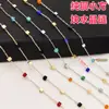 Accesorios para Joyería DIY Cadena Conserva Color Cobre Puro 3mm Cuadrado Cristal Cuentas de Cobre Cadena Hecha a Mano Cadena para Colgar Ropa