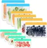 Bolsa de conservación de alimentos frescos de PEVA ecológica, de grado alimenticio, para refrigerador, autosellada, para alimentos refrigerados, verduras, frutas, venta al por mayor