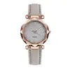 Reloj de comercio exterior con esfera de polvo de plata y pedrería, reloj de mujer con correa de cuero esmerilado, conjunto de reloj de pulsera de moda para damas, reloj de cuarzo