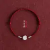 Nuevo Pulsera de Hilo Rojo Loto Estilo Chino para Hombres y Mujeres, Pulsera de Hilo Rojo Trenzado de Alta Calidad para el Año de Nacimiento, Regalo de Año Nuevo