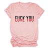 Camiseta casual de manga corta con estampado divertido de Amazon "Te amo", de comercio exterior, sencilla y combinable con todo para mujer