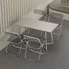 Mesa de acero inoxidable engrosado con patas en V para restaurantes de comida rápida, cafeterías, comedores de fábrica, cafés, mesas y sillas de comedor rectangulares de estilo industrial