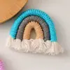 Accesorios Colgantes Arcoíris Siete Colores Estilo Escandinavo DIY Colgantes Decorativos Tejidos con Cuerda de Algodón Hechos a Mano Accesorios Pequeños para Joyería
