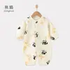 Pijama de Mameluco para Bebé para Primavera y Verano, Clase A, para 0-3 Meses, Mameluco de Gasa de Algodón, Ropa Elegante para Salir, Traje para Aire Acondicionado