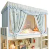 Cortinas para Dormitorio de Estudiantes con Mosquitero Integrado de Fuerte Sombreado Universales para Literas Superiores e Inferiores Cortinas de Dormitorio Completamente Cerradas Retráctiles