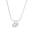 Nueva cadena de clavícula de acero de titanio estilo europeo y americano, collar personalizado moderno y versátil, collar de acero inoxidable con concha cuadrada para mujer