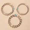 Pulsera Moderna de Cristal Blanco Natural y Aguamarina, Pulsera de Cristal Popular Nueva de Moda Estilo Rosa Joyería para Mujeres