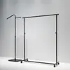 Estante de Exhibición para Tienda de Ropa, Perchero de Acero Inoxidable Negro, Perchero para Colgar Ropa y Sombreros, Estante Móvil tipo Portico para Transmisiones en Vivo, de Pie