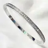 Pulsera de Acero Inoxidable, Diseño de Cielo Estrellado, Pulsera Plateada Antidesvanecimiento para Mujer, Versátil, Moda de Alta Gama, Llena de Diamantes, Pulsera de Acero de Titanio