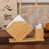 Caixa de lenços de bambu e madeira, caixa quadrada para guardanapos comercial, caixa de lenços criativa para hotéis, restaurantes e cafés, personalizável com logotipo