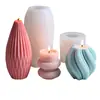 Herramientas de horneado molde de aromaterapia para velas cónico rayado geométrico cilíndrico columna de onda making Mold