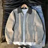Chaqueta de Cuero PU Tie-Dye Americana para Hombre Otoño Corta Ropa de Trabajo Solapa Exterior Estilo de Alta Gama Streetwear Fresca Chaqueta de Béisbol para Pareja