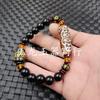 Pulsera de ágata de Xizang con cuentas una, dos, tres, cuatro, cinco, seis, nueve ojos colmillo de tigre Ruyi joyería pulsera de jade luantong