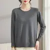 Novedad de Otoño 2026: Suéter de Punto Redondo para Madre, Suéter de Manga Larga de Color Sólido, Blusa de Talla Grande para Mujeres de Mediana Edad y Mayores