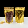 Sacos Dourados de Embalagem Alimentícia Revestidos de Alumínio para Chá, Frutas Secas, Salgadinhos, Ervas Medicinais, Bexiga de Peixe, Pepino-do-Mar, Sacos Autovedantes Brilhantes de Folha de Alumínio