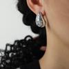 Pendientes de nicho con cuentas de diamantes de imitación, estilo retro, personalidad exquisita, geométricos, huecos, de acero y titanio para mujer