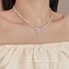 Collar de circón rosa de plata rota, estilo coreano, fresco, dulce, súper brillante, cadena de clavícula, temperamento Joker, moda al por mayor