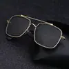 Gafas de Sol Polarizadas para Mujer, Antirreflejantes para Conducir, Gafas de Sol Cuadradas con Doble Puente Retro Europeas y Americanas para Hombre, Gafas de Sol de Moda