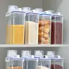 Contenedor de arroz transparente sellado de grado alimenticio con taza medidora, a prueba de humedad y a prueba de insectos, tanque de almacenamiento de granos, caja de almacenamiento de arroz para el hogar