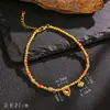 Accesorios Bagua Esmaltados Azules con Diseño del Carácter 'Ruyi' y 'Fu', Pulsera Personalizada de Moda con Diseño Original DIY
