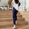 Calça esportiva feminina 2026 verão fina solta cropped emagrecedora perna larga lanterna reta casual para pessoas petite